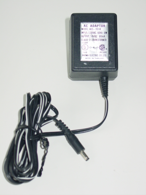 NEW Anoma AEC-3518 AC Adapter 18V 80mA - Click Image to Close